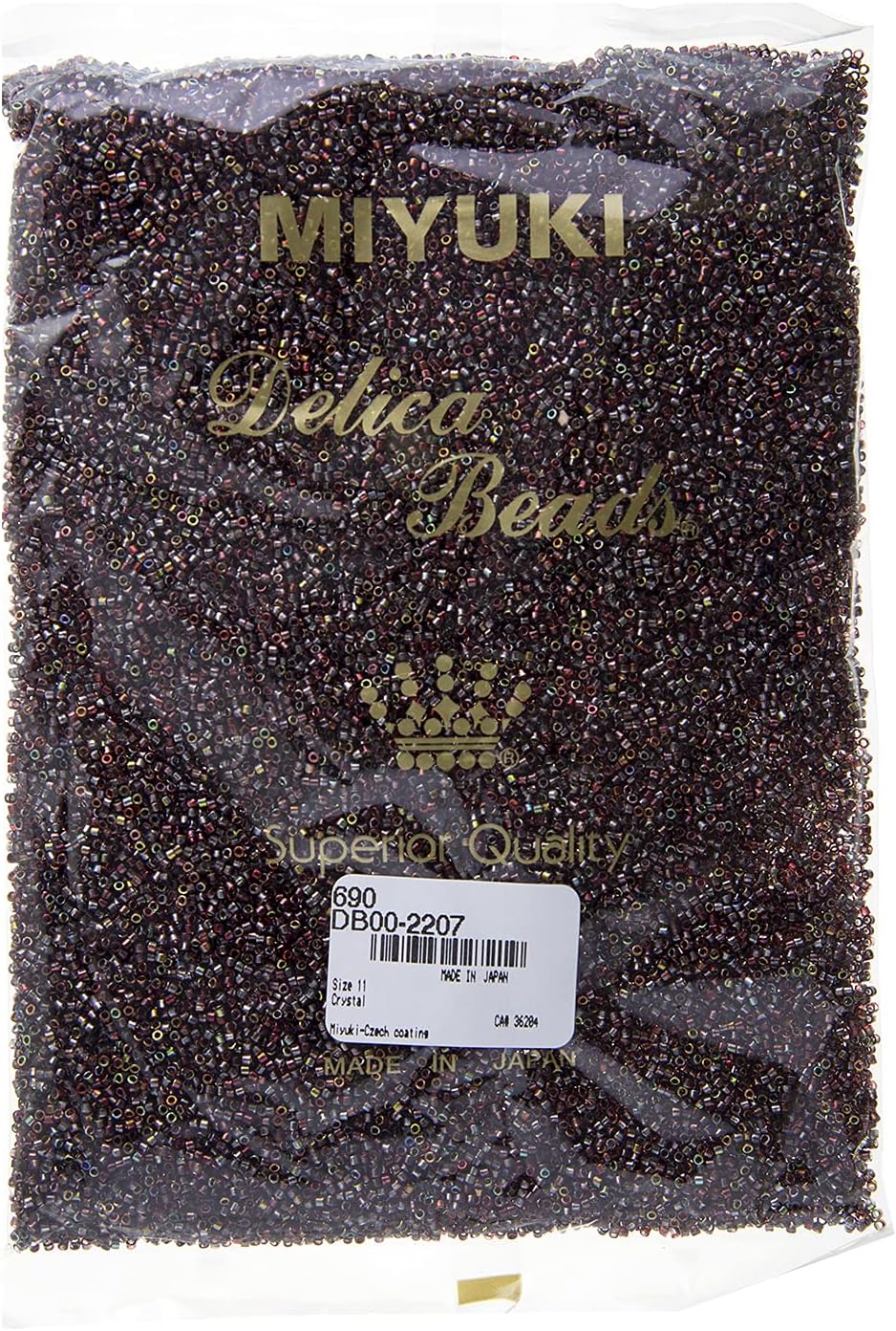 Miyuki Delica 11/0 - Crystal Magic Wine DB2207-250gms Bag of Japanese Glass Beads Bulk Bag of Japanese Glass Beads