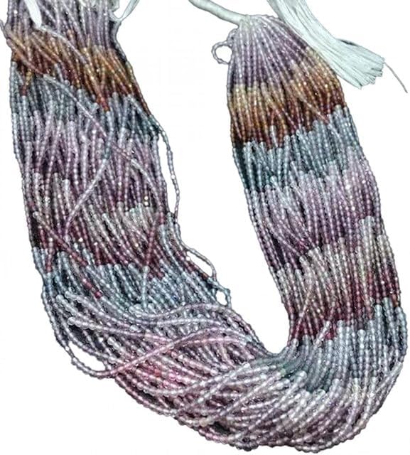 Multi Spinel 2mm Beads, Micro Faceted Beads 13 inch lot of 5 Strands Chik-STRD- 93208