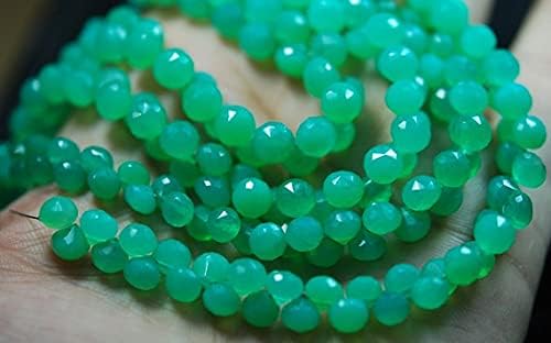8 inch Strand of Natural Chalcedony 6-6.50mm Onion Faceted briolette Beads for DIY Jewelry Making. |BRIO_01827