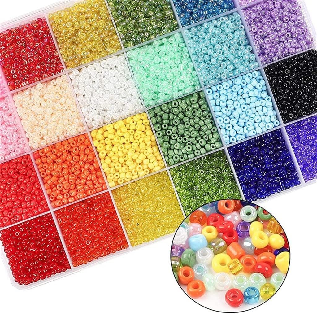 Glass Seed Beads and 600 Letter Beads, Used for Bracelet Jewelry Making and Crafts, with 2 Rolls of Rope
