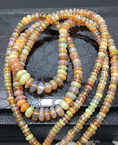 13 inch Strand of Natural gem Ethiopian Opal, 4-8 mm Rondelle Faceted Beads for DIY Jewelry Making. | Beads_03723, as per photo