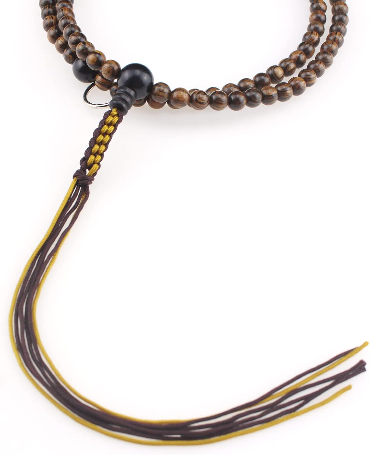 Zen Soto Beads Juzu, Zen Prayer Beads, Soto Shu Buddhism Beads, 108 Juzu Beads, Tigers Line Wood Beads with Purse