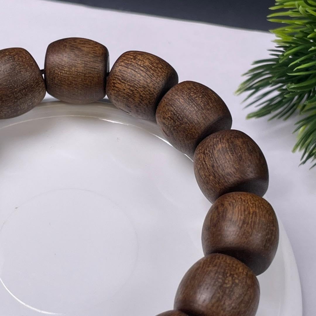 Hainan White Aquilaria Agallocha Agarwood 15mm*15 Beads in Barrel Shape Honey-Sweet and Cool Scent Sink-in-Water Grade