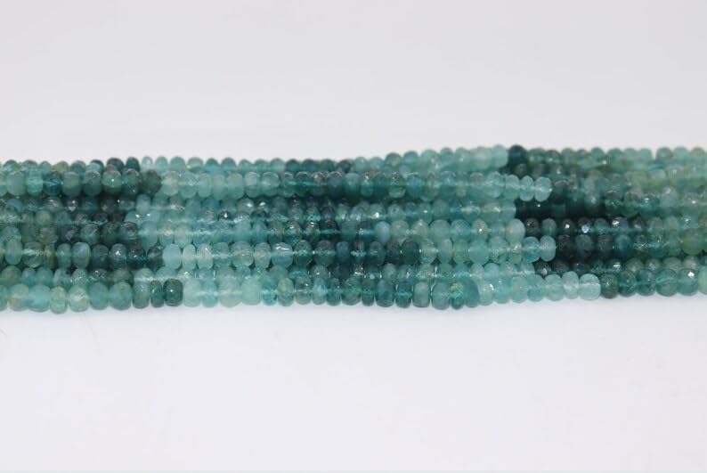 AAA+ Grandidierite 6 mm Faceted Rondelle Beads, Natural Grandidierite Semi Precious Gemstone Loose Rondelles for Jewellery Making