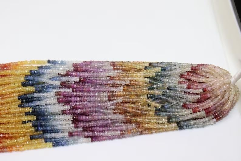 Multi Sapphire Faceted Rondelle Beads 2.5 mm Multi Rainbow Beads Multi Sapphire Beads Wholesale Beads 10 Strands Lot Multi Sapphire Beads