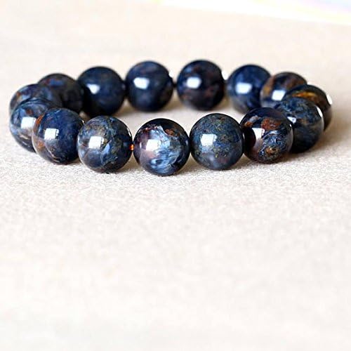 1 strands natural gold blue pietersite namibia stretch men's bracelet round big beads 14mm 05051