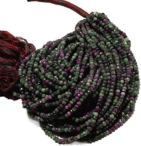5 Strands Wholesale Ruby Zoisite Beads, Faceted Rondelle Beads, 4mm Gemstone Beads, 13.5 Inch Strand Code-HIGH-50080