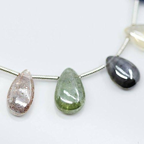 13 inch natural beads strand of 12mm smooth drop mystic coated multi gemstone gemstone beads for DIY jewelry - necklace, bracelet, earring, ring.