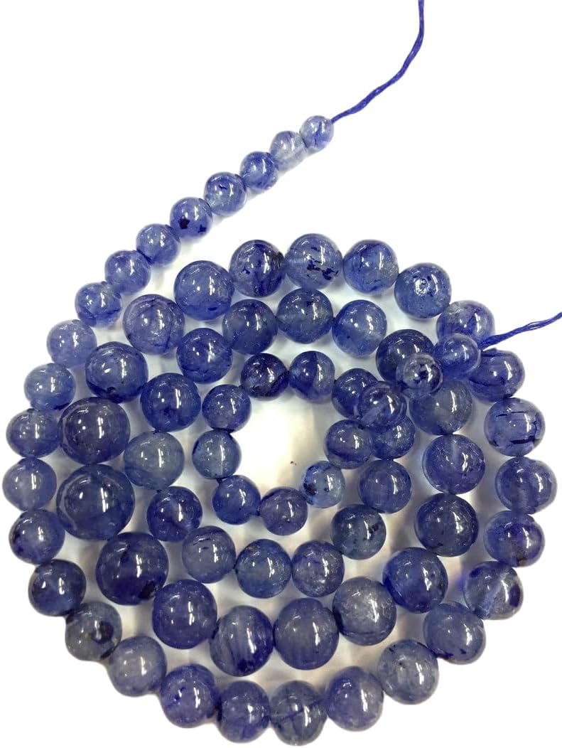 13 inch Strand of Natural gem Blue Sapphire, 4-10mm Round Smooth Beads for DIY Jewelry Making. | Beads_01997