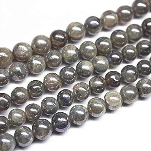 2 Strand Silver Mystic Labradorite Smooth Round Ball Gemstone Craft Loose Beads 13