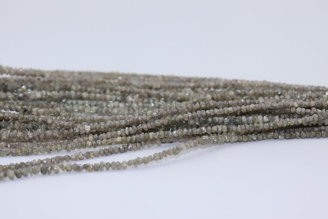 Grey Diamond Raw UNCUTS Rough Diamond Beads Natural Diamond Strands Diamond Beads Grey Diamond Raw Beads Conflict Free Diamond Beads (25 Strands)