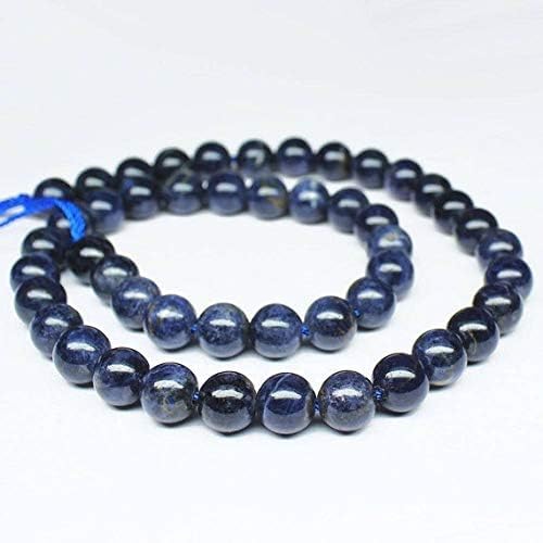 1 Strand Blue Sapphire Round Ball Smooth 6 Pieces Strand Gemstone Beads, Jewelry Supplies for Jewelry Making, Bulk Beads, for Meditation Jewellery for Reiki Healing Mystic Gemstone 4.5mm