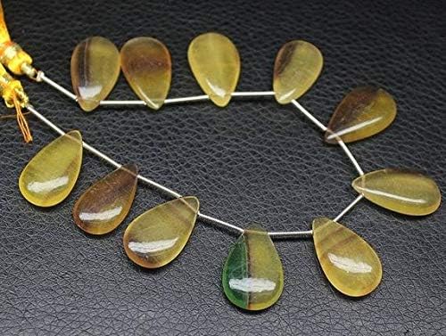 Natural Bi Colour Fluorite Smooth Pear Drop Gemstone Craft Loose Beads Strand 7 Inch Long Size-15-19mm Code-HIGH-1838