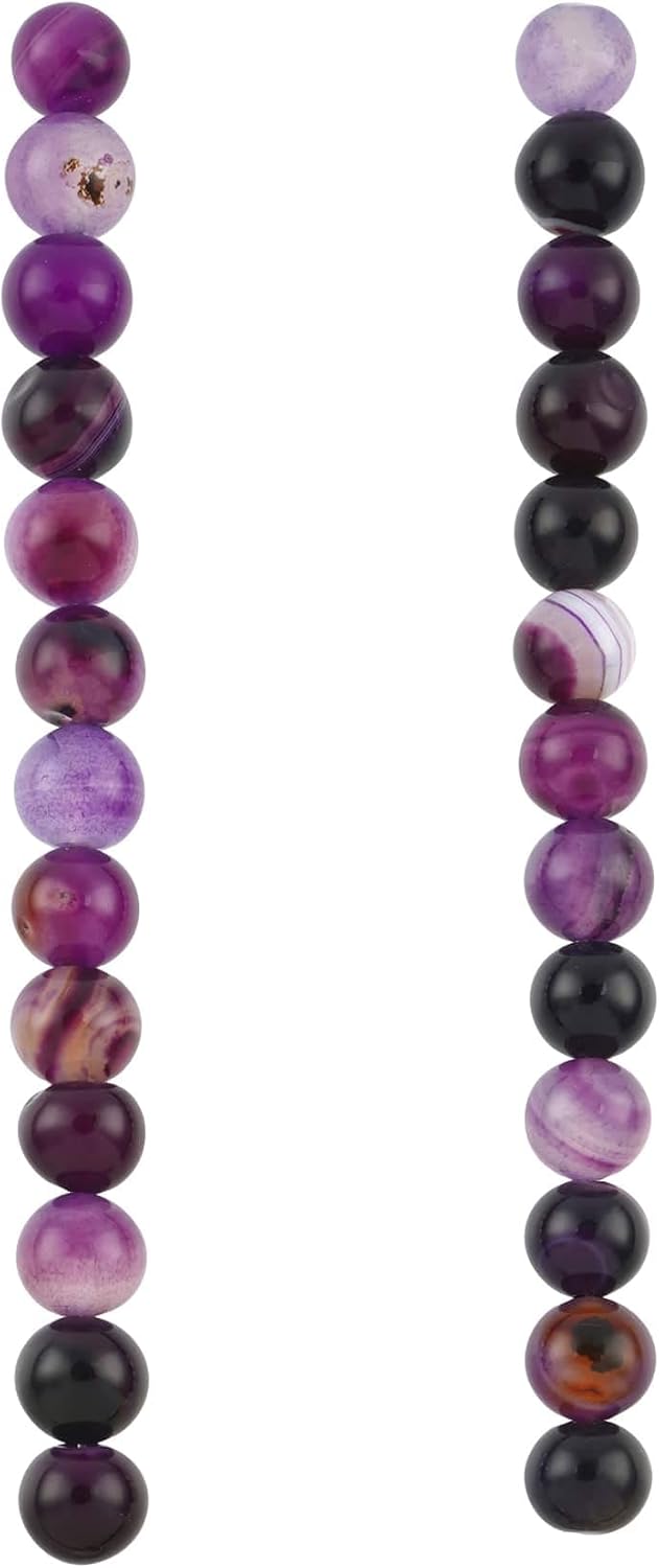 Bead Landing Purple Agate Round Beads, 12 Pack
