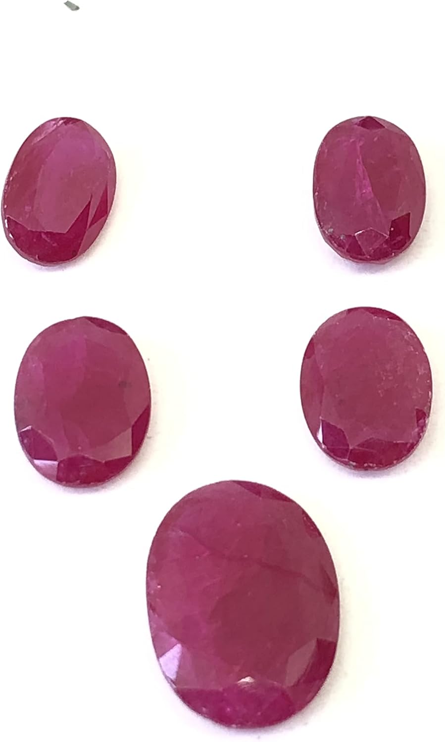 13.88 Ct Natural Ruby Oval Shape Size 9.50 To 14 mm Cut Faceted 5 Pcs Lot Loose Gemstone Perfect For Making Ring, Earring, Necklace, Pendant Jewelry