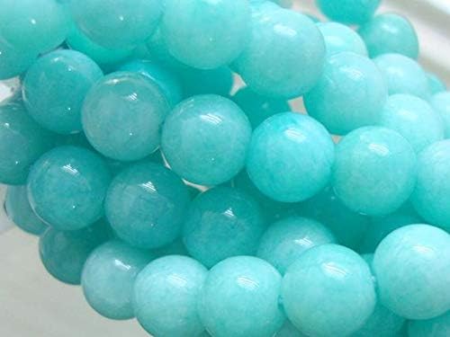 8 Inch Long Strand, AAA 6 mm Beautiful Peru Amazonite Azure Blue Smooth Round Beads Code-HIGH-62019