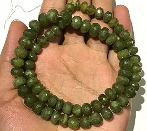 Natural Green Wonder Sapphire roundelle facated Beads 7-9 MM 18 inch Long String Jewelry Making Gemstone Beads for Necklace Bracelet
