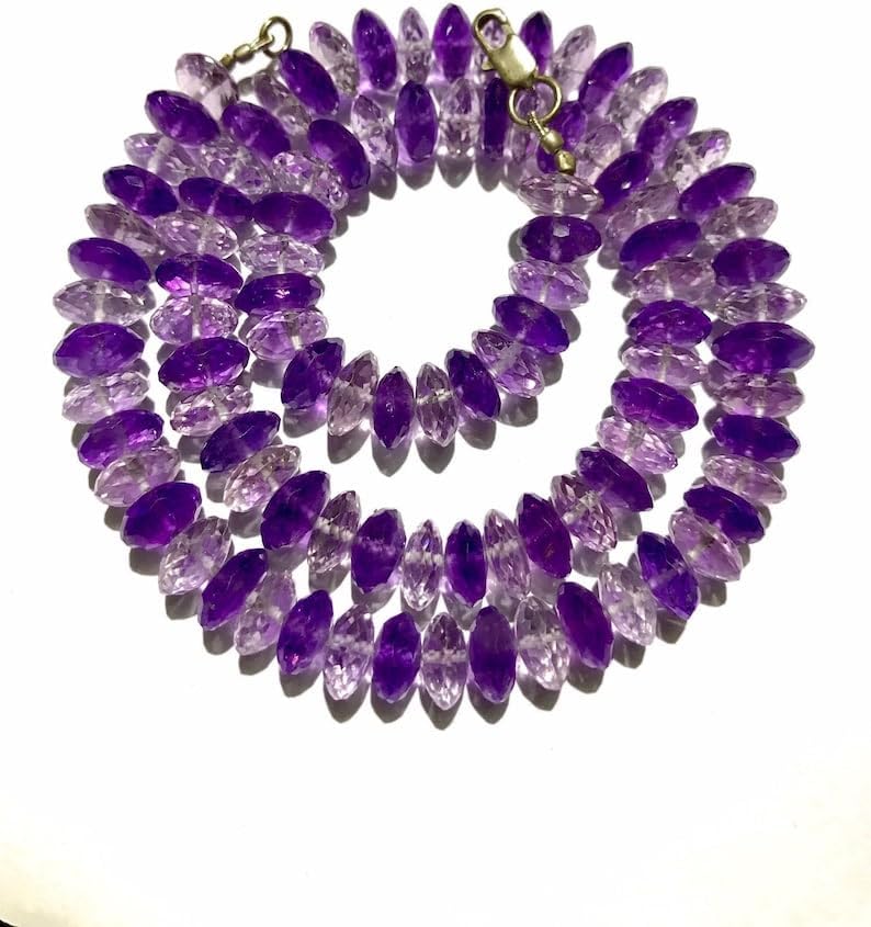 Natural Amethyst rondelle Faceted Beads 10mm 19 inch Long String Jewelry Making Gemstone Beads for Necklace Bracelet