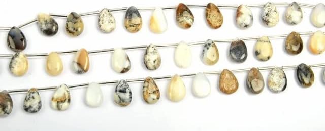 Dendrite Opal Smooth Pear 8 inch Bead Strand 13X10-16X10 MM & 280 Carats Natural Semi Precious Gemstone Birthstone Jewelry Making Necklace CHIK-STNRD-25469