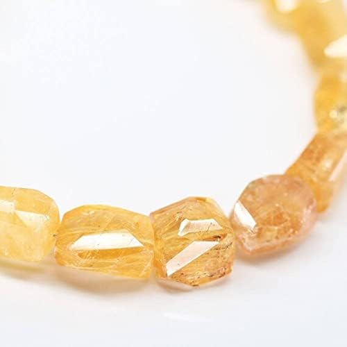 Shaded Orange Yellow Imperial Quartz Tumble Nugget Gemstone Loose Craft Beads Strand 4
