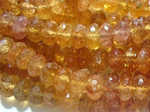 6.3-6.6mm, Gorgeous Genuine Pink Golden Imperial Topaz Faceted Lovely Rondelle 7 inch Strand Code-HIGH-61960