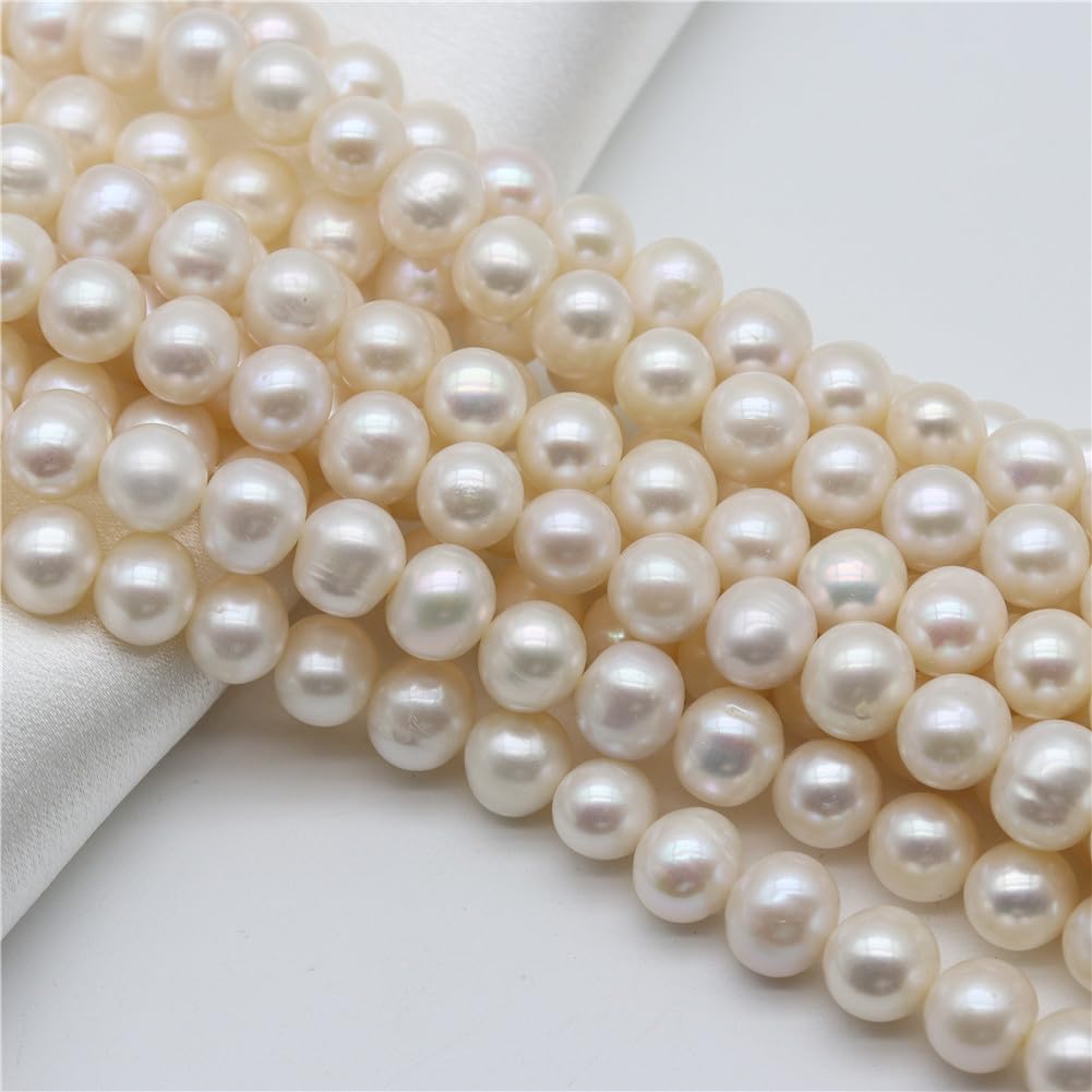 Natural Pearl Bead Freshwater Pearl Oval Circular Loose Spacer Bead for Jewelry Making DIY Necklace Earring 9mm-10mm 1000 Pieces