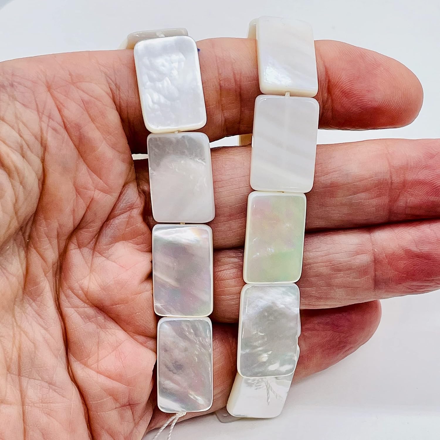 AAA Mother of Pearl Premium Natural Shell Bead Strand | 21x14x4mm to 23x15x4mm| for Jewelry Making