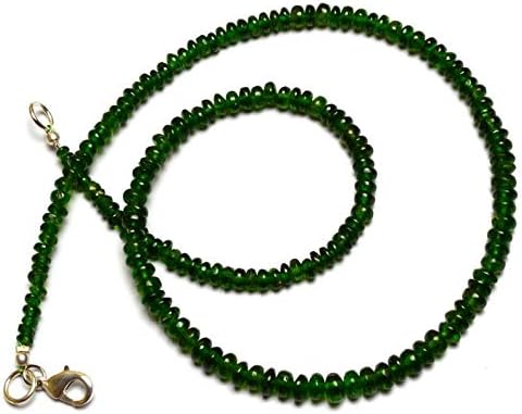 Super Rare Natural Chrome Diopside Smooth Rondelle Beads 16