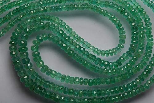 3 Strands, Super Quality, Natural Green Emerald, Natural African Zambian Emerald Faceted Rondelles, Size 3-5mm Code-HIGH-52440
