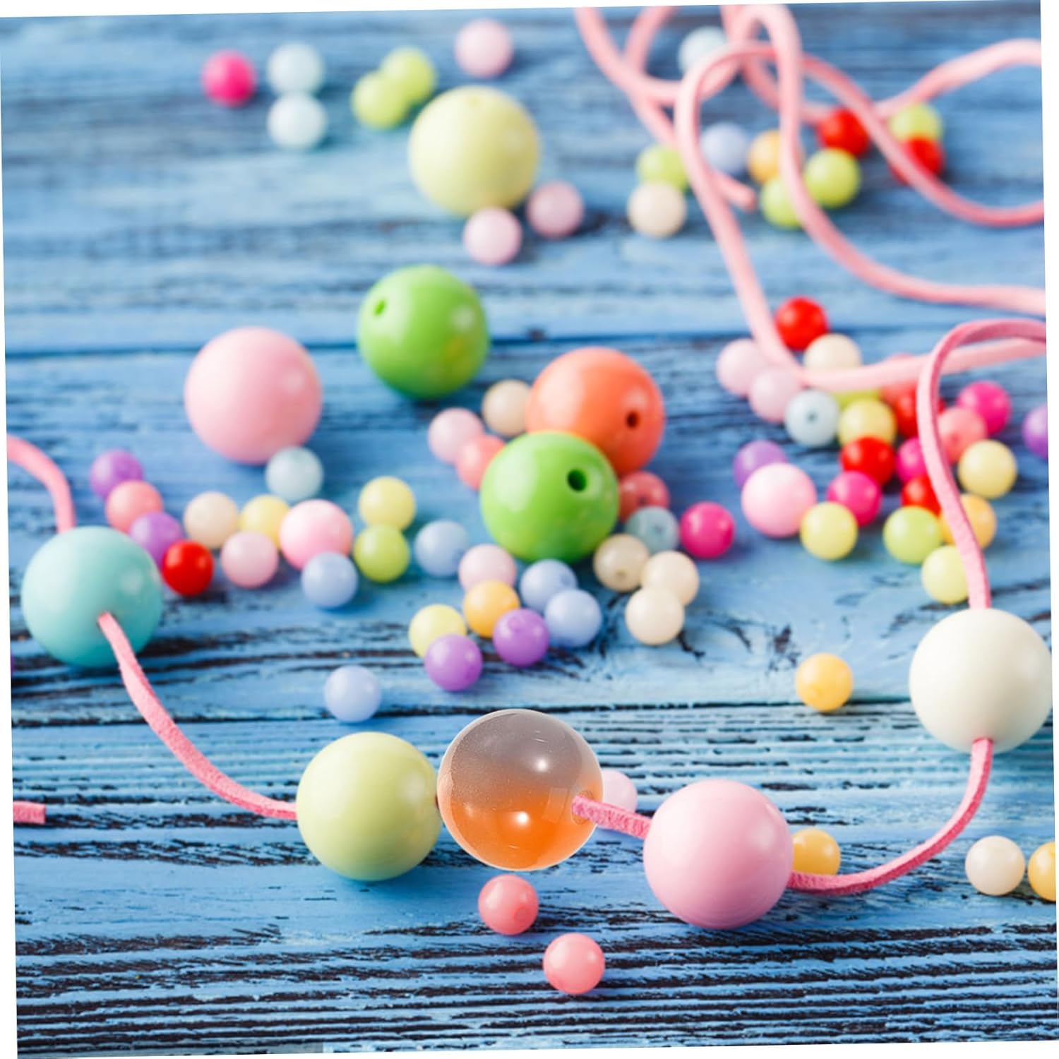 1 Key Holder Keychain Decor Beads Key Chain Making kit Beading Supplies Bead Strands Beading Kits Bracelet Resin Beaded