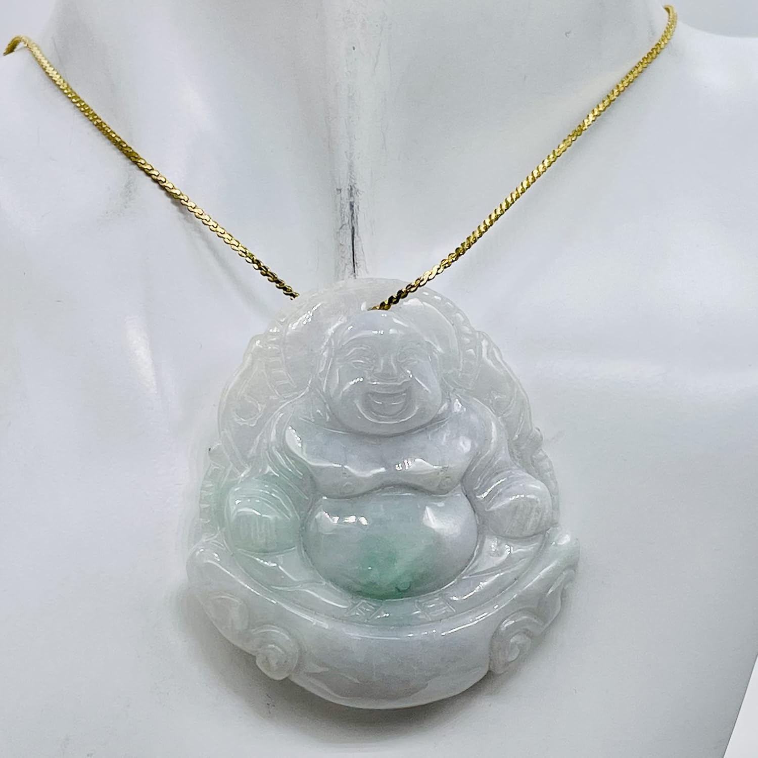 160cts Hand Carved Buddha Gorgeous Lavendar Jade Pendant Bead for Jewelry Making