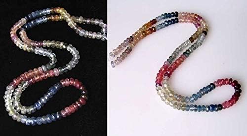 73cts (158 Beads) Fancy Natural Sapphire Faceted Bead Strand 100485C for Jewelry Making