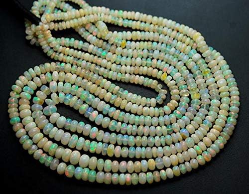 4x16 inch Strand Natural Ethiopian Opal 3-6 mm rondelle Smooth Beads for Jewelry - 209 carts,4x16 inch Long,Natural Ethiopian Opal Smooth rondelles,3-6mm Size