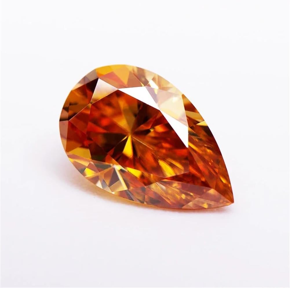 Moissanite Stone Pear Shape Vvs1 Champagne Color Charms Beads For Necklace Earrings Jewelry Making