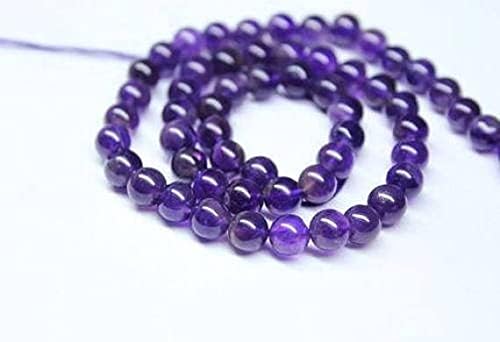 Natural African Amethyst Purple Smooth Round Ball Gemstone Loose Beads Strand 14inch 6mm