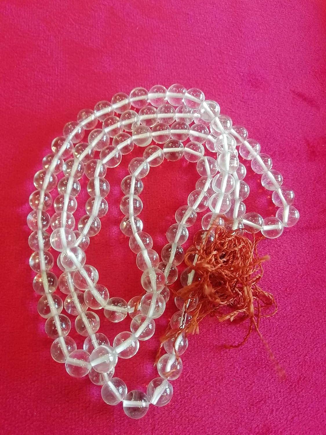 SJ Shree Jewellers Original 8 MM Sphatik Jaap Mala for Pooja and Astrology Certified (108+1 Beads)