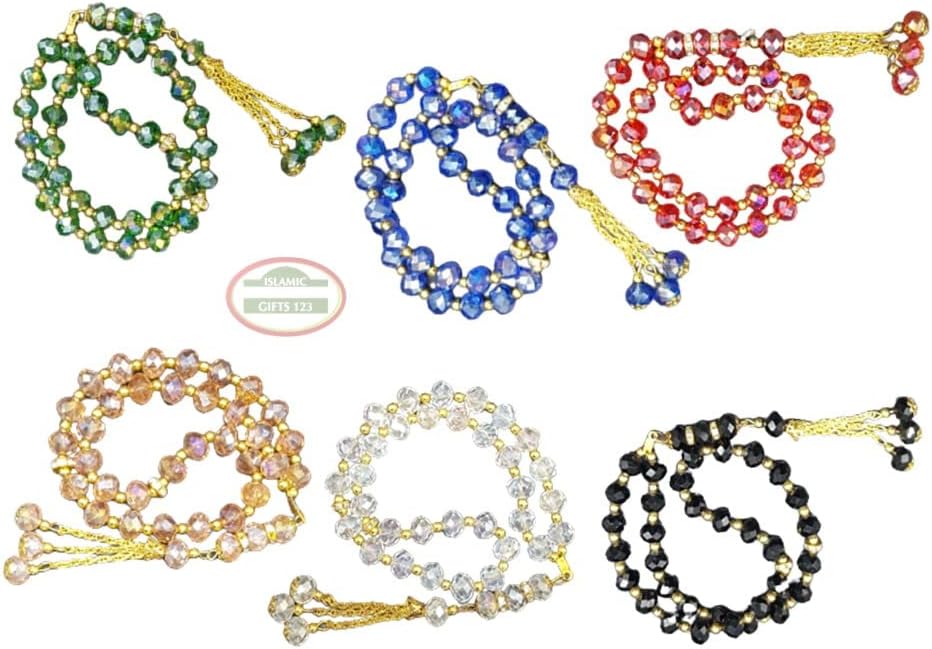 Muslim Prayer Beads [96 Pack] Islamic Prayer Beads Tasbeeh Counter misbaha Islamic Favors Islamic Wedding Favors Crystal Prayer Beads Crystal Rosery