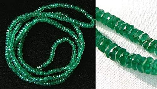 18.2 Carats Natural Emerald Roundel Bead Strand 109485 for Jewelry Making