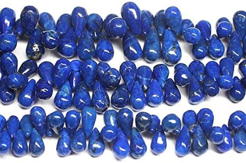 Natural Blue Lapis Lazuli Smooth Briolette Tear Drop Briolette Gemstone Craft Loose Beads Strand 7 Inch Long 15mm 11mm Code-HIGH-26103