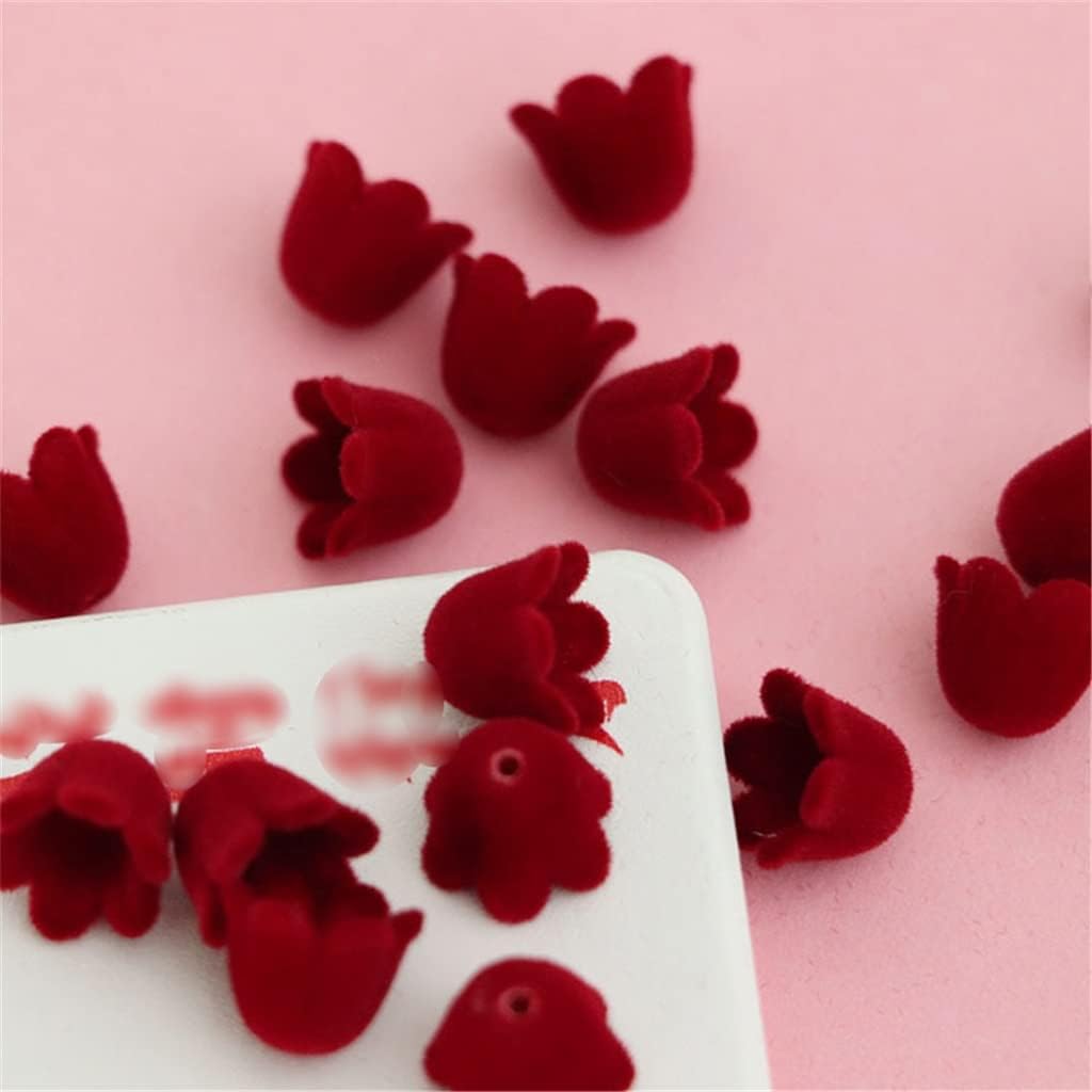 SIDUFHAOPKLL Vintage Red Velvet Acrylic Flock Earrings DIY Handicraft Material Accessories