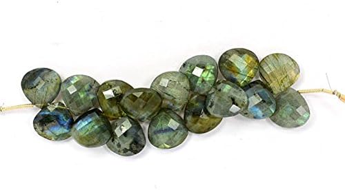 2 Beads 14mm Strong Multi Fire Natural Labradorite Large Size Heart Shape Briolette Bead