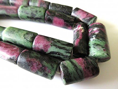 natural ruby zoisite smooth pipe shaped large tube tumbles beads, 20mm to 25mm, 9 inch
