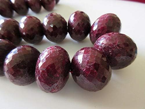 22mm to 30mm Huge Rare Natural Ruby Faceted Rondelle Beads, One of A Kind, 20 Inch Strand