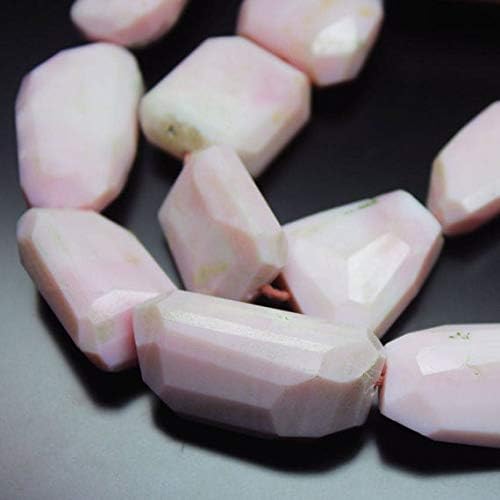 Peru Pink Opal Faceted Tumble Nugget Gemstone Loose Craft Beads Strand 10 Inch Long 19mm 31mm Code-HIGH-20763