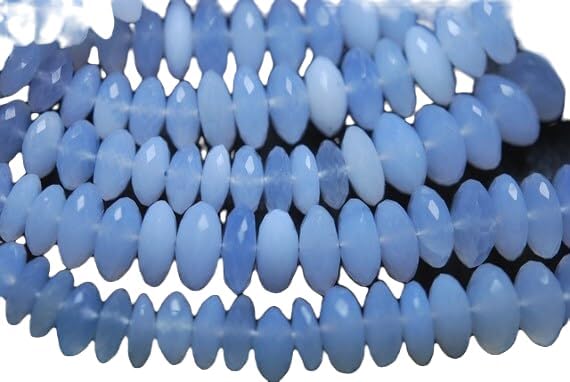 13 inch Strand of Natural gem Chalcedony, 9-11mm rondelle Faceted Beads for DIY Jewelry Making. | Beads_03414