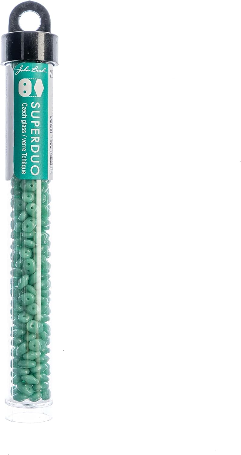 John Bead 12 Pack: Turquoise Superduo Czech Glass Oval Beads, 18mm