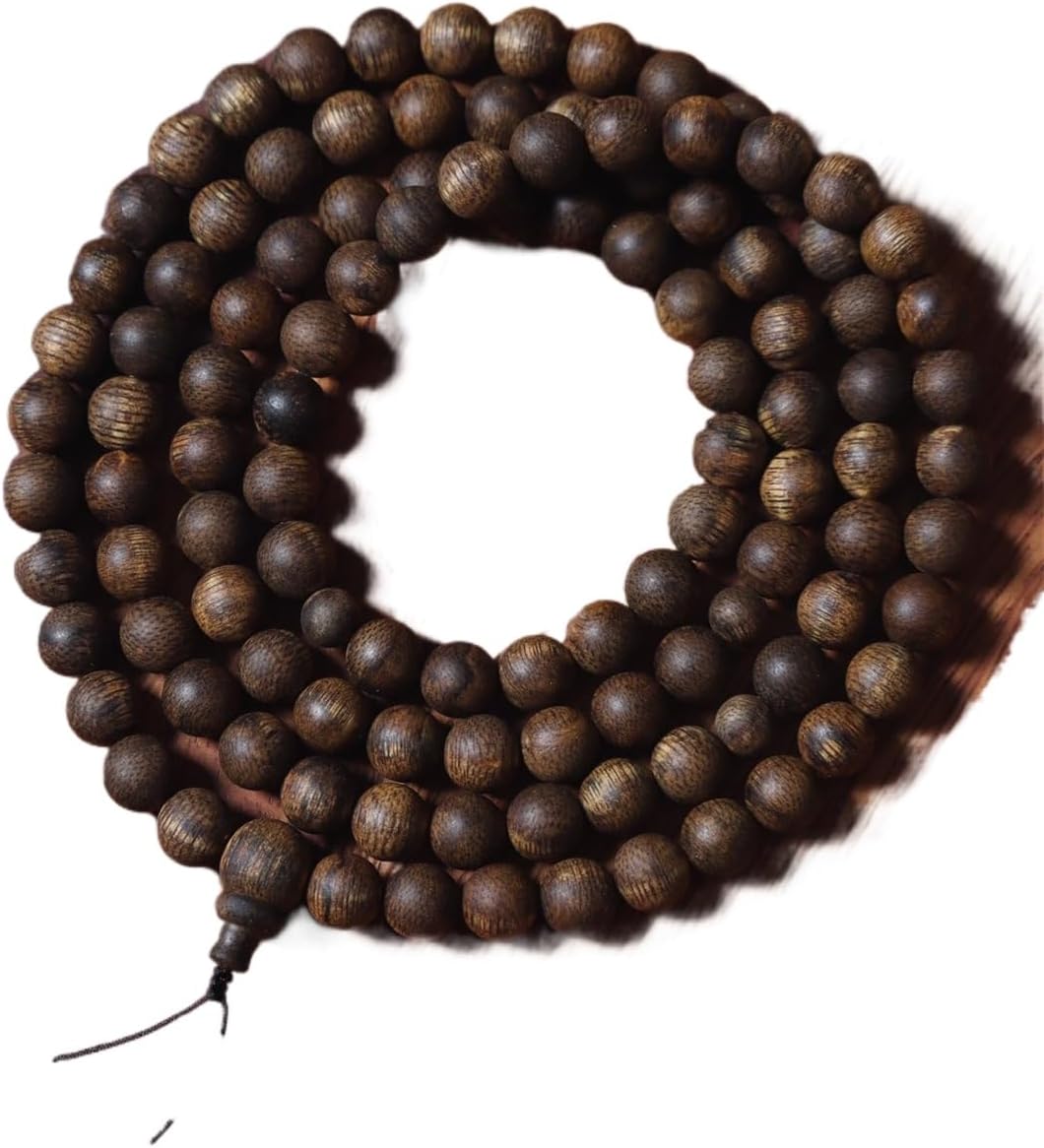 Vietnam Nha Trang Agarwood White Aquilaria Old Wood 8mm*108 Beads Prayer Beads Sinking Grade