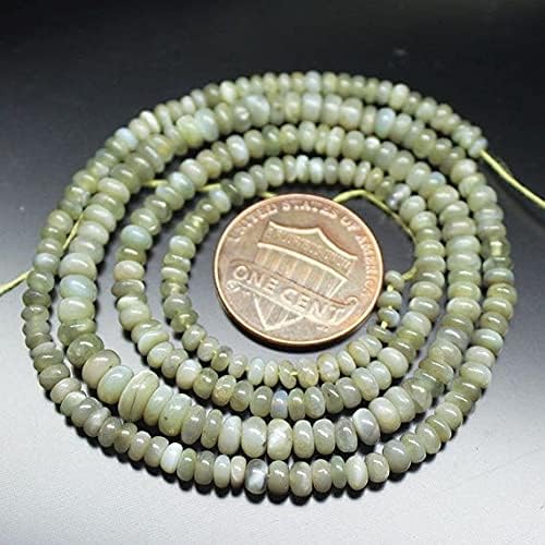 BEADS GEMSTONE Chrysoberyl Cats Eye Smooth Loose Rondelle Gemstone Craft Beads Strand 18 Inch Long 3mm 5mm Code-HIGH-21160