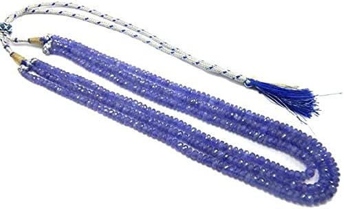Tanzanite Beads Faceted Tanzanite Rondelles, Natural Tanzanite Beads, 4-7mm Blue Puprle 3 Strand Necklace