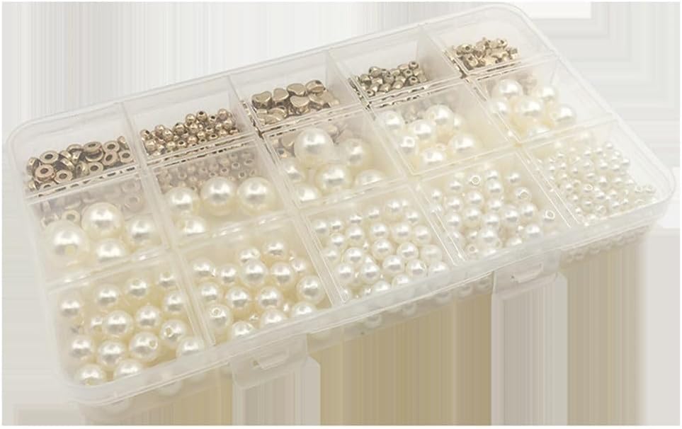 15 Grid 720 Pieces Pearl Set Spacing Bead Accessories Handmade DIY Beaded Bracelet Earrings Necklace